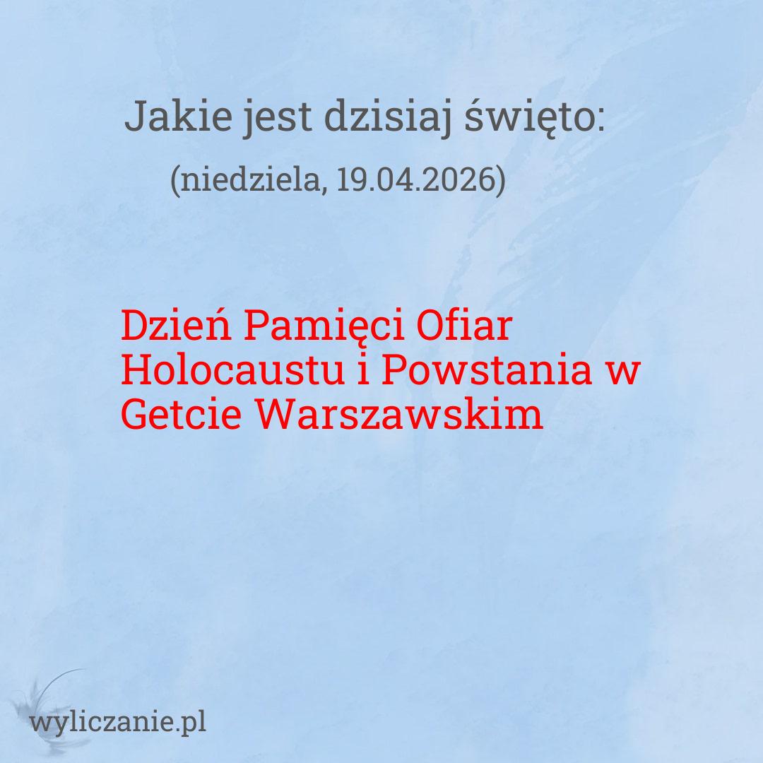 wygenerowane dzisiejsze święto
